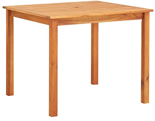 Makastle Balkontisch mit Schirmloch, Garten Tisch Beistelltisch Gartentisch aus Massivholz, Witterungsbeständig Garten Couchtisch Terrassentisch Loungetisch 88x88x74 cm