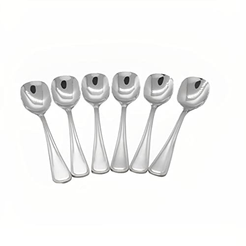 PLUS HOME CUCHARAS HELADO 6 UNIDAD 14.5X3 Cubertería de acero inoxidablepara cocina,decoracion hogar, (CUCHARAS HELADO 14.5X3CM, Colección Elegance)