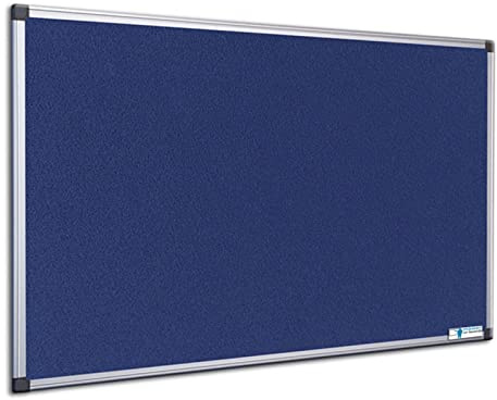 Master of Boards - Pinnwand mit Filz Oberfläche 120x150 cm Memoboard, Pin Board pinnbare Tafel für Zuhause & Büro mit Alu Rahmen in Hoch- und Querformat montierbar (blau)