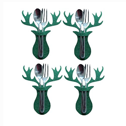 TOBILE Lot de 4 porte-couteaux et fourchettes de Noël en tissu non tissé - Décoration de table - Style 20