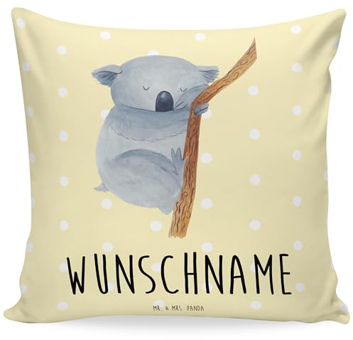 Mr. & Mrs. Panda Kissen personalisiert Koalabär - Personalisierte Geschenke, Bär, Traum, Kissenbezug, Lustige Sprüche, Schlafzimmer, Personalisiertes, Koala, Geburtskissen, Babykissen mit Namen