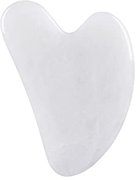 Rouleau de jade rose naturel Gua Sha en jade blanc