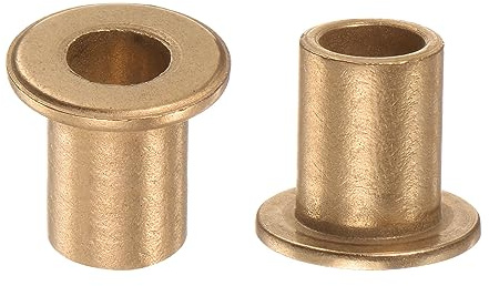 QUARKZMAN 2pz Flangia Cuscinetto Manicotto 10mm Alesaggio x 14mm OD x 20mm Lunghezza x 2mm Flangia Spessore, Bronzo Boccola Autolubrificante Boccole Manicotto per Attrezzature Industriali