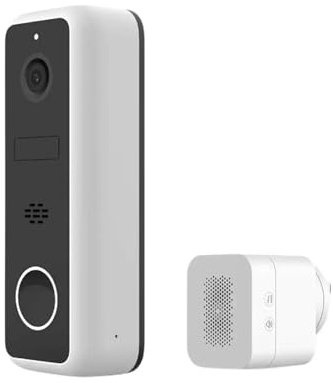Daewoo Visiophone connecté WiFi avec Sonnette DB502W - Détection de Mouvement, Batterie intégrée - Répondez aux visiteurs de Puis Votre téléphone - Compatible avec Amazon Alexa, l’Assistant Google