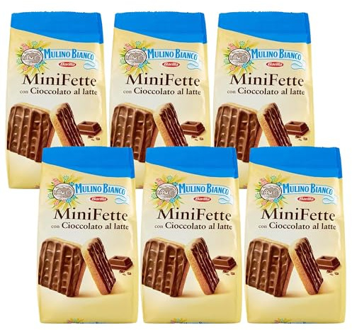 MULINO BIANCO Mini Fette - Petits biscuits italiens enrobés de chocolat au lait 110g (x6)