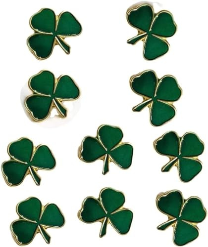 10 Stück Grün Shamrock Anstecknadel Irish Shamrock Emaille Pin Lucky Leaf Irland Heritage Frauen Broschen Geschenke Accessoires Parade Frauen Männer Kinder St. Patrick's Day
