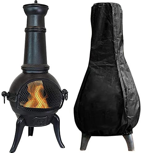 housse de cheminée imperméable et résistante au vent, anti-UV, indéchirable en PVC 210D tissé pour extérieur, jardin, terrasse, protection contre la pluie, 122 cm de haut