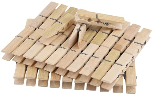 TAICHEUT 400 PCS 6.1x1.1cm Wood Clothes Pegs, Wood Clothes Laundry Pegs, Small Bamboo Clips for Clothes, Socks, Photos, Crafts