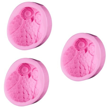 Amosfun 3St Eule flüssiger Schimmel silikonbackformen Silikonform für Kuchen Silikonform für DIY Kerzenform herstellen Kuchenform Tonform Eulen-Backform Backform aus flüssigem Silikon Rosa