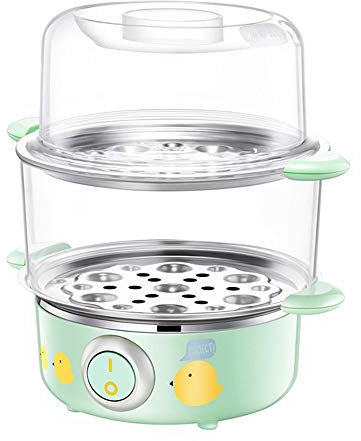 UQACHG Vaporiera elettrica per Alimenti, Doppio Strato, scaldavivande per Uova, Riscaldamento rapido, pentola per Cottura a Vapore, Macchina per Cucinare 16 Uova
