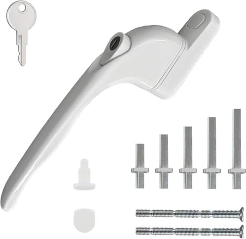 BRITECO Universal UPVC Window Handle - Multi-Position, Lockable With Keys for Secure Windows - Durable Replacement Handle, Fits Most Casement Windows