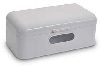 Echtwerk stilvoller Brotkasten, Retro-Brotbox aus Metall mit Sichtfenster, Platzsparende Aufbewahrungsbox, Weiß, 42,5 x 23,8 x 17 cm, Big