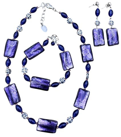 PARURE EN VERRE ANTICA MURRINA VENISE LILLA, L, Acier inoxydable, Verre