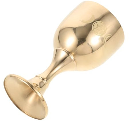 UTHCLO Heiliger Opferkelch Aus Messing Metallbecher Mit Hohem Fuß Für Wohnaccessoire Und Taufzeremonie Verschleißfest Dekorativer Altarbecher