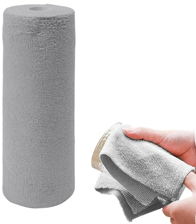 Rollo de paños de cocina desechables, toallas de microfibra altamente absorbentes, trapos de limpieza de microfibra altamente absorbentes, reutilizables y lavables, paños de cocina, sin pelusas ni