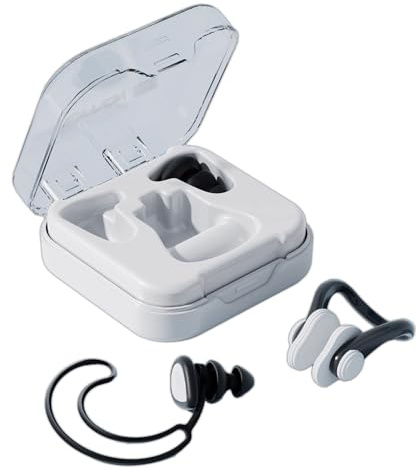 Tapones para los oídos para nadar y clip nasal, tapones de silicona para los oídos de natación para niños, clip nasal para ducha, surf, snorkel y otros deportes acuáticos, reutilizables, adultos