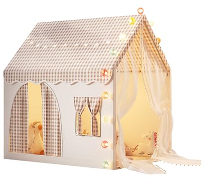 Ergocar Tienda Infantil para Interior y Exterior con Doble Puerta Castillo Bola Luminosa Bandera Colorida Nube y Estrella Ideal para Niños Pequeños Niños y Niñas