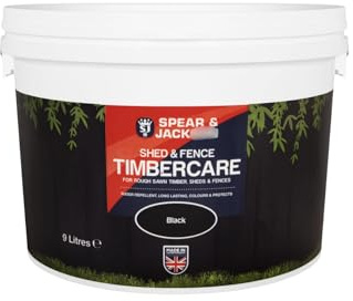 Shed & Fence 9L - Suitable for Use Over Previously Treated Rough Sawn Wood. However, As with Most Water Based Timber Treatment, It is Not Designed for Use On Decking (Black)