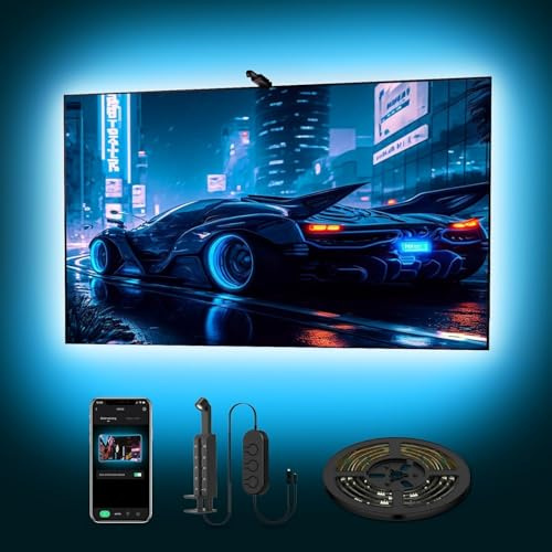 MIWATT Tira LED para TV 7M Sincronizada con Imagen del Televisor, Retroiluminación LED con Sensor AR, Sincronización Musical RGB, Control Inteligente por App para TV y PC