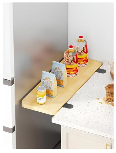Estensione ergonomica per scrivania, tavolo da pranzo pieghevole con foglia antigoccia, senza morsetto trapano, prolunga per scrivania, per casa, ufficio, cucina, soggiorno, colore legno, 60 x 25 cm