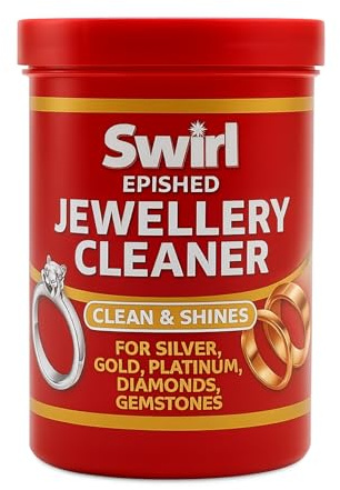 Swirl Jewellery Cleaner with Basket 145ml – Deep Cleaning Solution for Silver, Gold, Platinum, Diamonds, Gemstones – Restores Shine, Removes Tarnish and Dirt, Easy to Use Jewellery Cleaning Kit