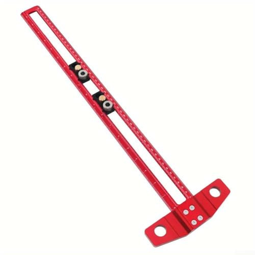 Woodworking Scriber Ruler 90 Degree T-Square Holes Guide Drill 300mm/500mm Gauge Aluminum Alloy Marking with Cabinet for Layout Device Metric (500MM)