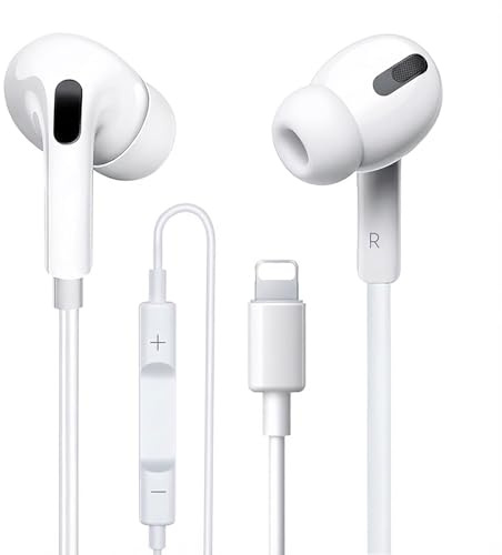 Écouteurs Filaires iPhone, Écouteurs iphone Intra-Auriculaires [Certifiés MFi] Casque Antibruit Stéréo HiFi avec Micro et Contrôle du Volume, Compatibles avec iPhone 14 Pro Max/13/12/SE/11/X/XR/XS/8/7