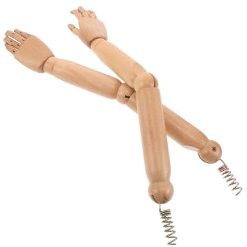 FENICAL Holz Mannequin Arm mit Biegsamen Gelenken 1 Paar Flexibles Armmodell für Bekleidungsdisplays und Rollenspiele Ersatzteil für Schaufensterpuppen Kindgerecht