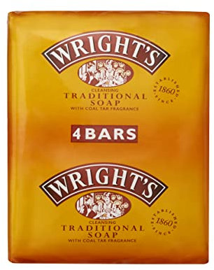 Wrights Traditional Soap with Coal Tar Fragrance 125g pack of 4