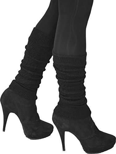 normani Moderne Damen Strickstulpen mit hohem Wollanteil und Strickmuster Farbe Schwarz