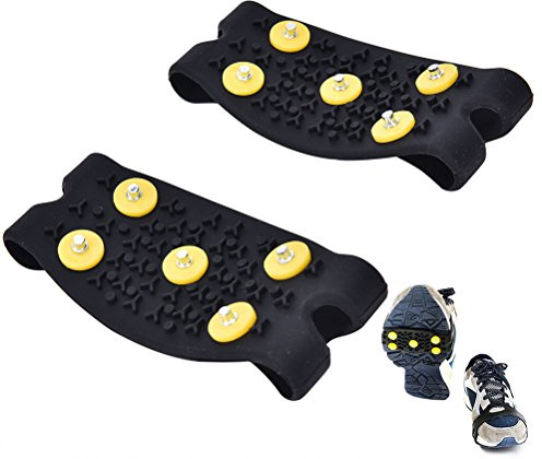 Eshylala 1 Pair Slip-on Shoe Grippers, Snow Ice Climbing Anti Slip Spikes Grips Shoes Cover