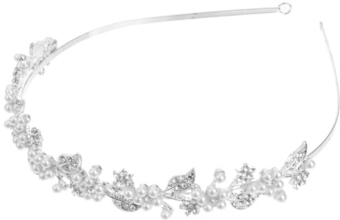 Rhinestone Haarschmuck Hochzeit - Silberner Haarreif Mit Strass Und Perlen Ideal FüR Hochzeiten Und Partys GrößE