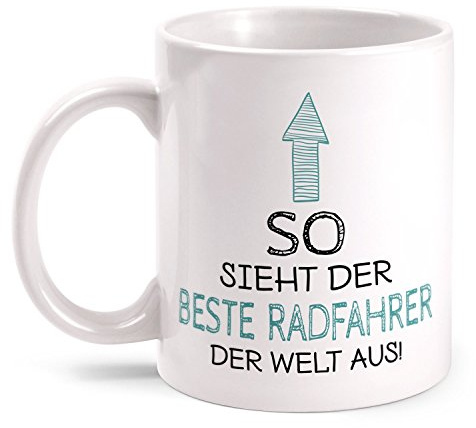 Fashionalarm Tasse So sieht der beste Radfahrer der Welt aus beidseitig bedruckt | Geschenk Idee für Fahrrad Fahrer Radsport Rennradfahrer Hobby, Farbe:weiß