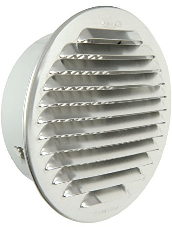 La ventilación gtap125r-y Rejilla Redondo Empotrable, aluminio, 150 mm