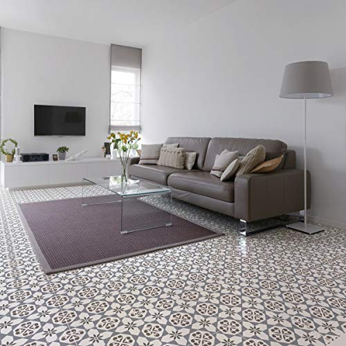 Pegatina para Suelo de Azulejos de Cemento con Laminado de Protección de Plástico, Resistente Al agua - 1 adhesivo de 40x40cm
