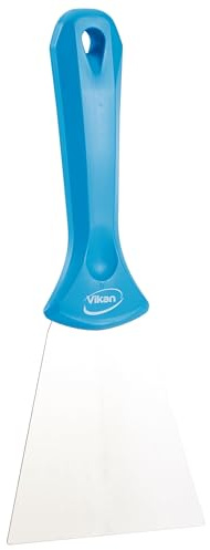 Vikan 40093 rostfritt stål handskrapa, blå, 235 mm längd, 100 mm bredd, 22 mm höjd