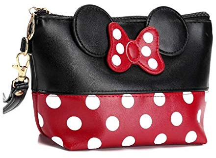 Minnie Mouse Ears Style - Estuche de Neceser para Mujer, Diseño de Lunares, para Bolso Maquillaje Llaves Auriculares Lápiz Labial