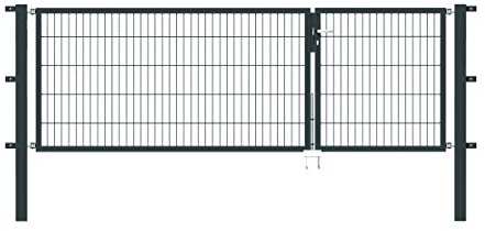 Alberts 646974 Doppeltor Flexo mit Zubehör | verschiedene Breiten und Höhen | anthrazit | Breite 100 + 200 cm | Höhe 100 cm
