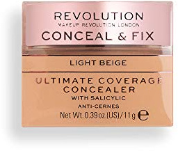 Makeup Revolution Beauty London Nascondi & Fix, Copertura definitiva, Correttore, Beige chiaro, 11g