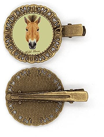 Braun Starkes Wild Horse Tier Haarnadel Haarschmuck Brosche Haarklammer Barrette