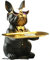 suruim Resina Bulldog Escritorio Bandeja de Almacenamiento Estatua Moneda Hucha Almacenamiento Animal Escultura Mesa Decoración Multifunción Oficina Decoración del hogar (Negro)