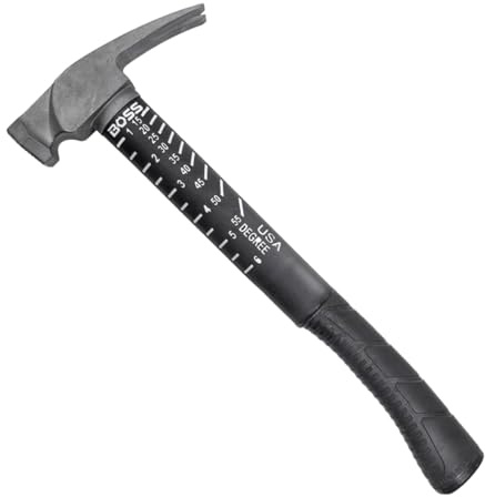 Boss Hammer BH14TIPFFM Ti64 Titanhammer mit stoßabsorbierendem Fiberglasgriff, rutschfester Griff, gefräste Oberfläche, hergestellt in den USA, 400 g