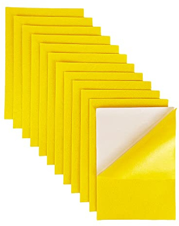 Jtnohx Feltro Adesivo, Tessuto di Feltro Fogli Adesivo per L'artigianato 20x30 cm, 12 Pezzi 1,4 mm Pannolenci Colorati Morbido per Progetti fai da te(Giallo)