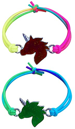 BOYATONG Weihnachtsgeschenke Stimmungsarmband Mädchen mit Einhorn, 2 Stk Regenbogenfarben Einhorn Armband, Adventskalender Füllung Kinder Nikolaus Geschenke Kinder Kleinigkeiten für Adventskalender
