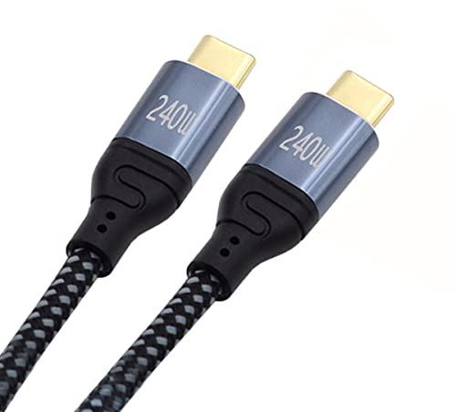 NFHK USB-C 240 W Typ-C-Kabel, 480 Mbit/s, 48 V, 5 A, kompatibel mit USB 2.0, 100 W, Aufladen für Laptop, Tablet, Handy, 50 cm