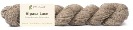 PASCUALI Alpaca Lace |Strickwolle aus 100% Alpakawolle, Alpaka Wolle zum Stricken und Häkeln, 1 Strang - 50g, Farbe:Taupe 32