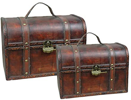 Alipis 2stücke Holz Aufbewahrungsbox Mit Deckel Retro Lagerung Container Vielseitige Aufbewahrungskiste Für Wohnaccessoires Und Bürobedarf