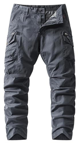 Pantalon Cargo Homme Noir - Pantalon Cargo Pour Hommes DéContracté Pieds Minces Micro éLastique Mode Pantalon De Travail LéGer Multi-Poches Ensemble De Travail Homme