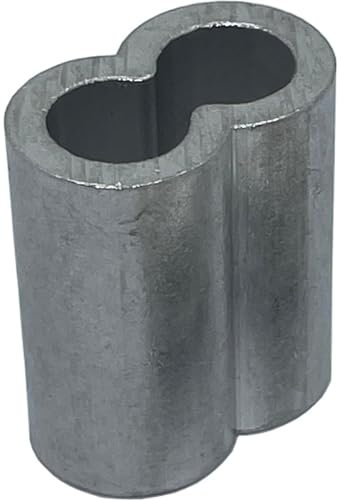 200x Morsetto per fune metallica Alluminio 4mm Alluminio Morsetto a pressione Manicotto di stampa