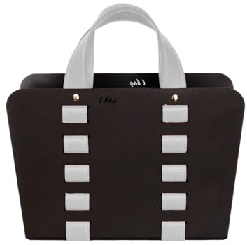 LIMAC Design L-BAG 02: Zeitungsständer aus Stahl und Leder Farbe weiß, Ledertasche, Korb, Korb, Aufbewahrungsbox, Made in Italy, Limac Design®